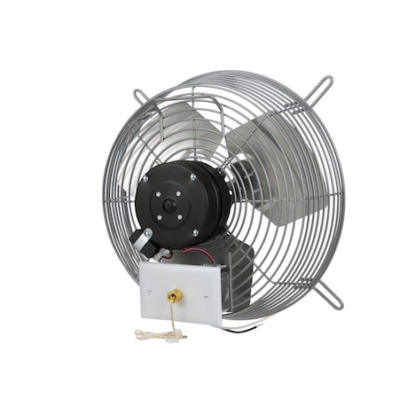 Tpi Exhaust Fan, 12" TEAO Motor, 120V, Wire Guard, 1/12HP, 3-Speed, Gray CE 12-D